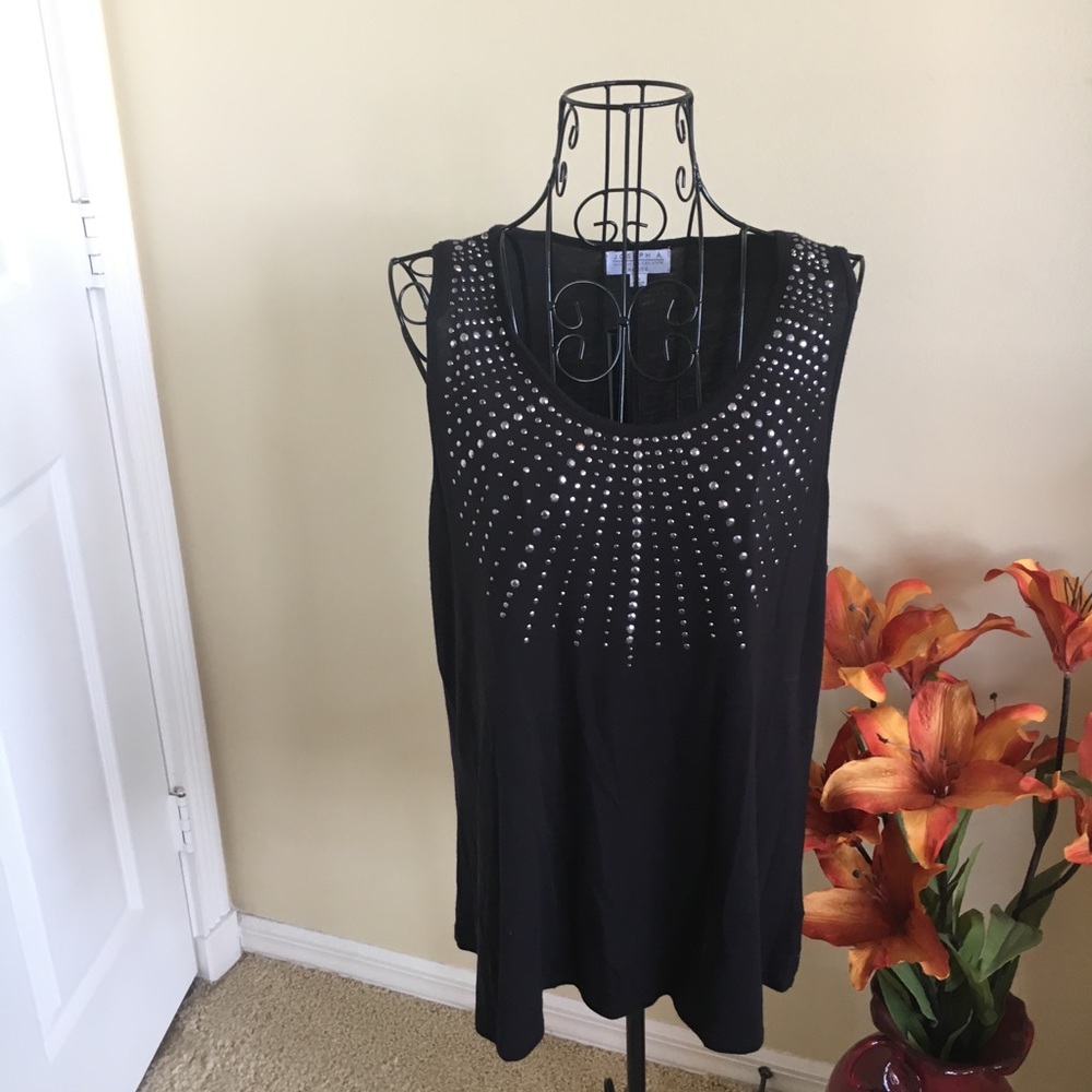 JOSEPH A. Embellished Black tank top